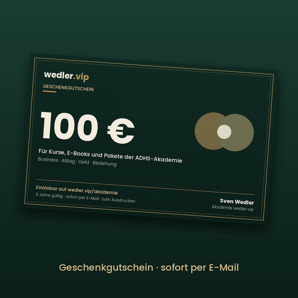Shopbild: 100 Euro Geschenkgutschein der ADHS-Akademie